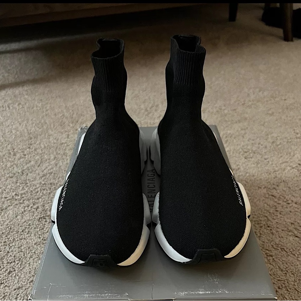 BALENCIAGA Speed Black and White Sneakers